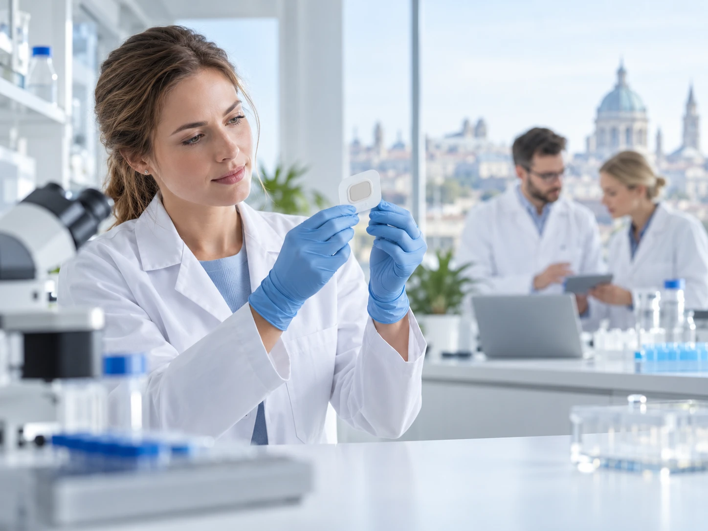 European life-science team developing a wearable healthcare platform